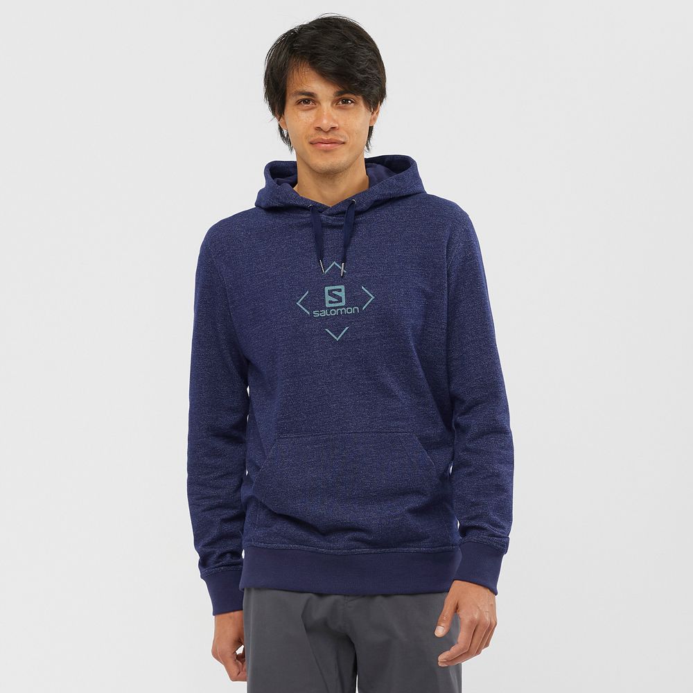 Salomon Singapore Mens Midlayers - SHIFT HOODIE M Navy | 71824-KFJU